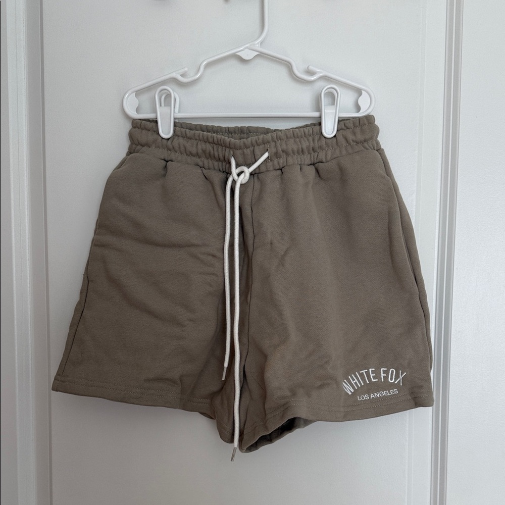 White Fox Boutique Tan Athletic Shorts